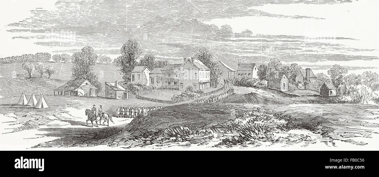 Im Shenandoah Valley - Mount Jackson, das Hauptquartier von General Fremont in seinen Vormarsch in Harrisonburg. USA Bürgerkrieg Stockfoto
