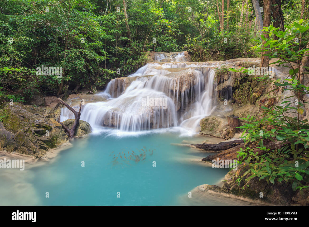 tropischen Herbst am Erawan Wasserfall in Kanchanaburi Provinz von Thailand Stockfoto