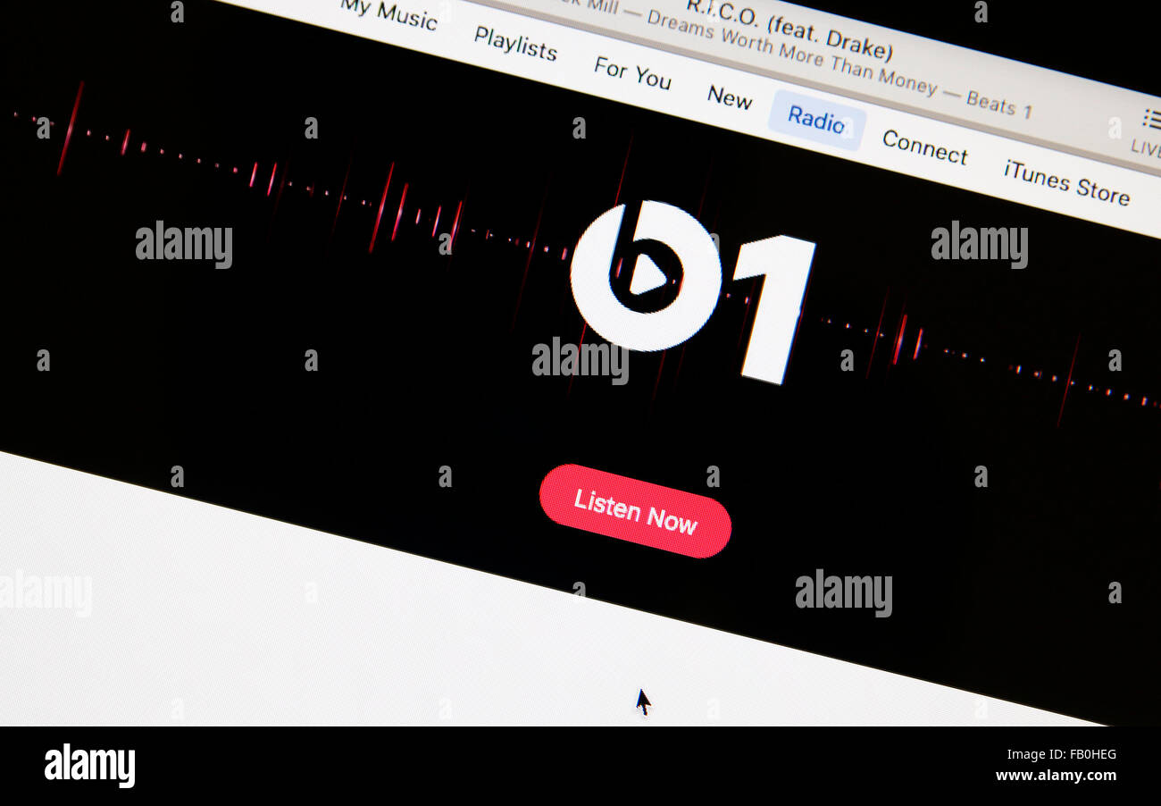 Beats1 online-Radio bei iTunes Stockfoto