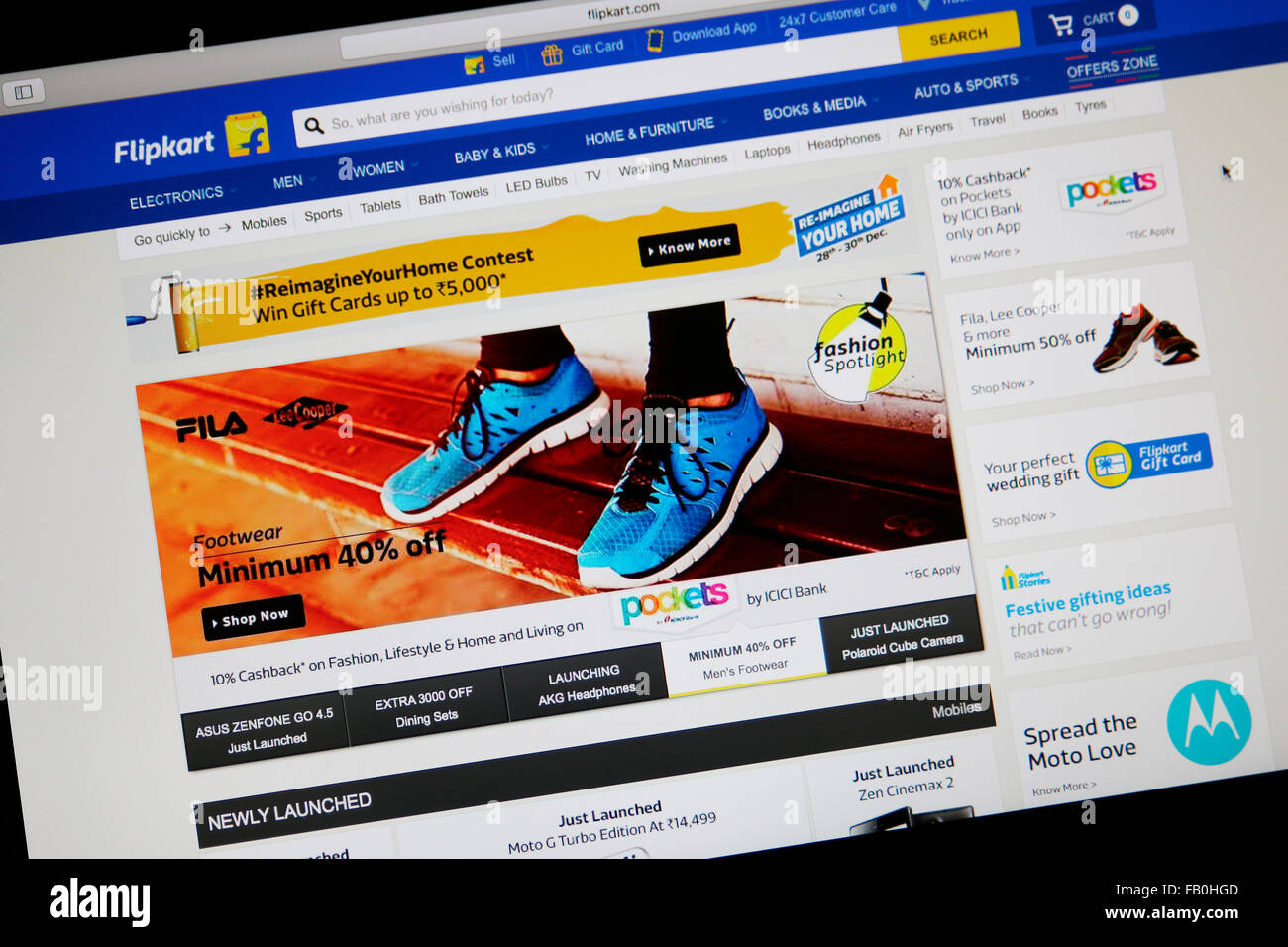 Flipkart Website für Online-shopping in Indien Stockfoto