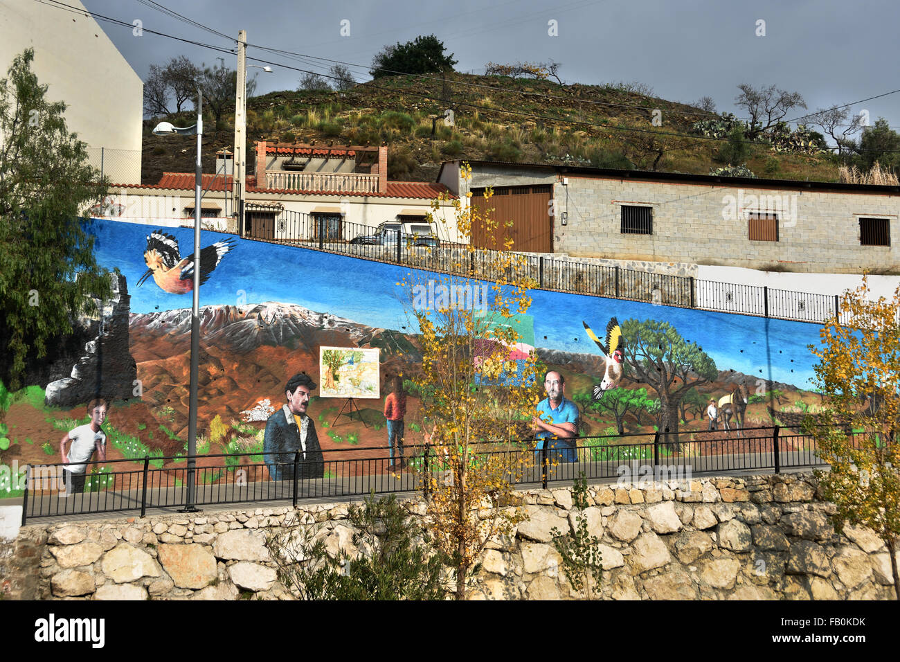 Wandmalerei in Arenen Gemeinde in der Provinz Málaga Spanisch Spanien Andalusien Stockfoto