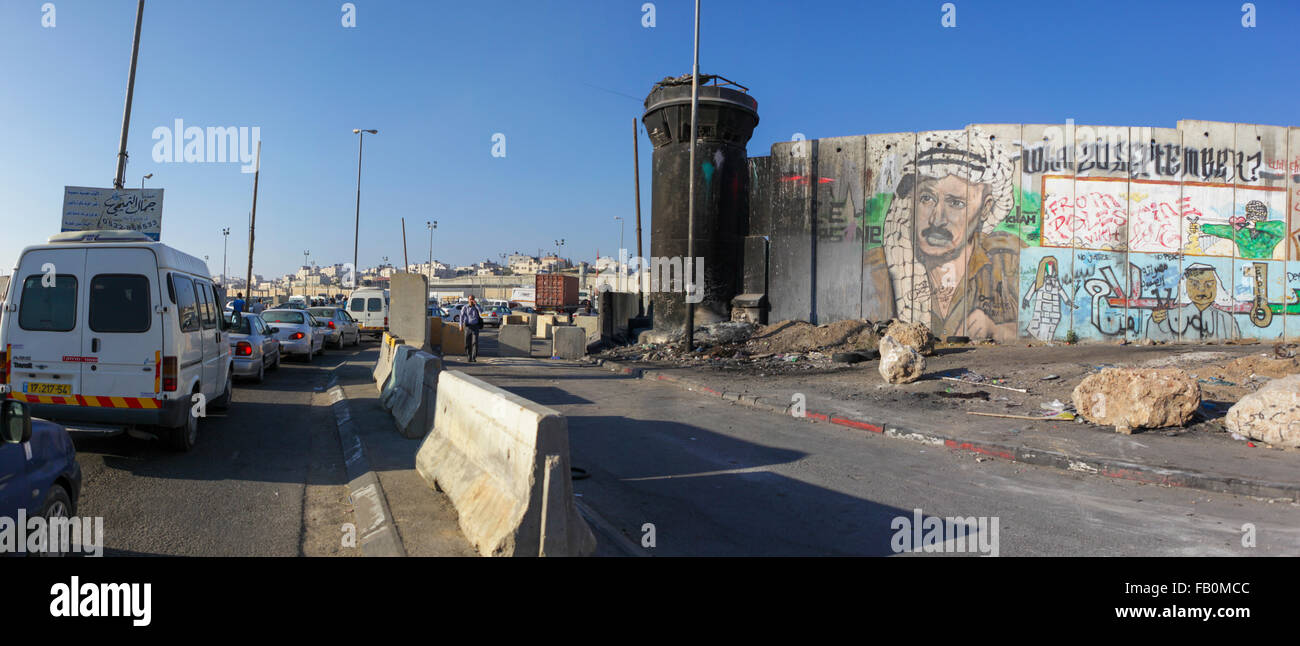 Israelischen Checkpoint Kalandia Stockfoto