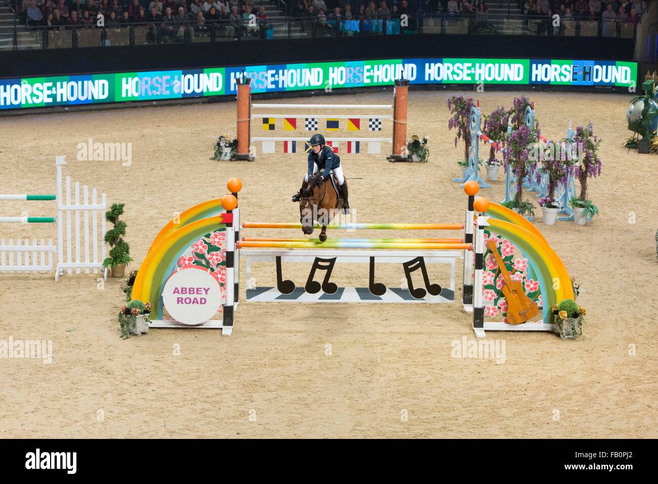 Liverpool International Horse Show, Januar 2016, Vereinigtes Königreich. Kerry Brennan auf Wellington M Stockfoto