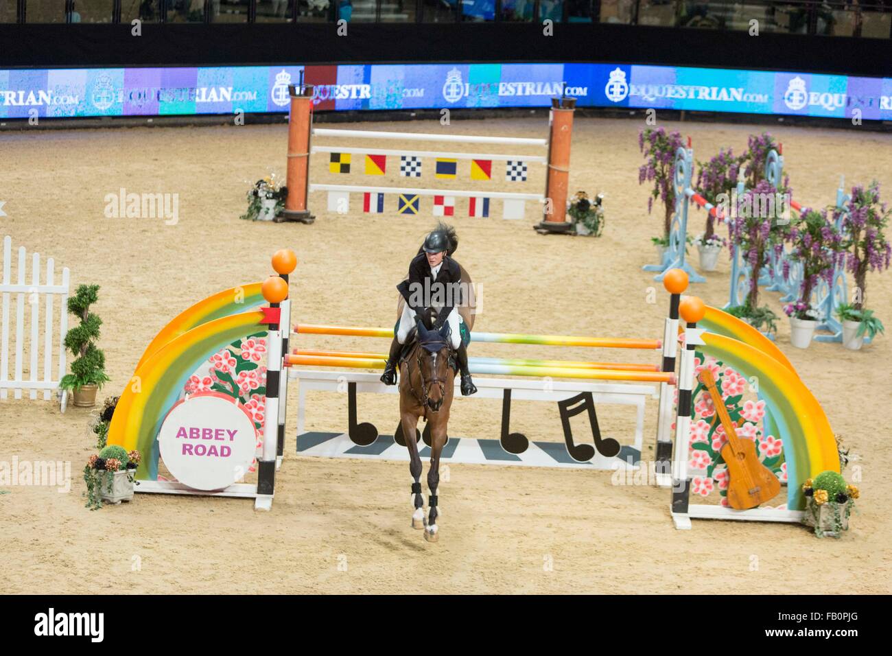Liverpool International Horse Show, Januar 2016, Vereinigtes Königreich. Michael Duffy auf Castleforbes Rosie Stockfoto