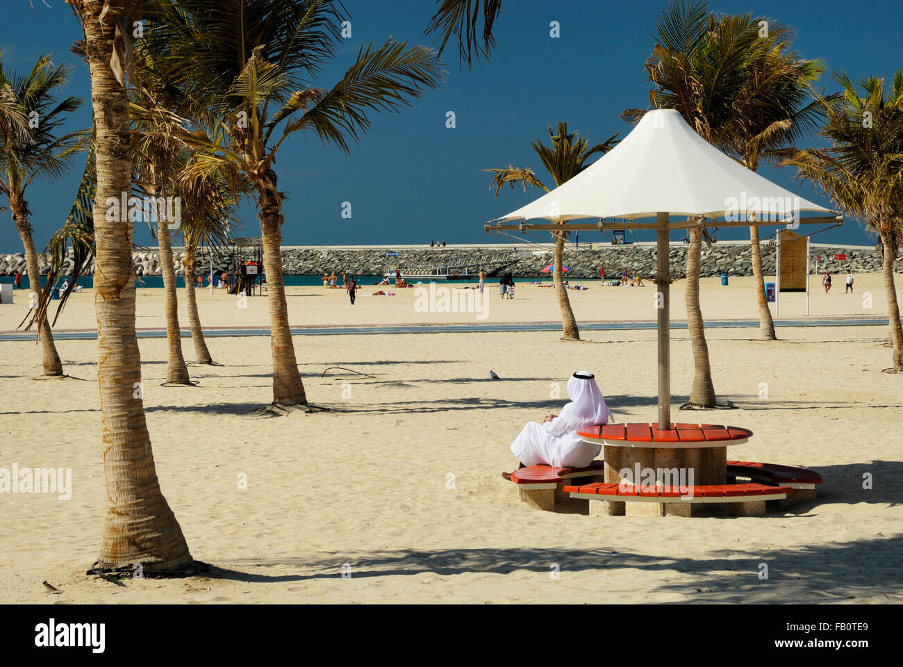 Jumeirah Open Beach, Jumeirah, Dubai, Vereinigte Arabische Emirate Stockfoto