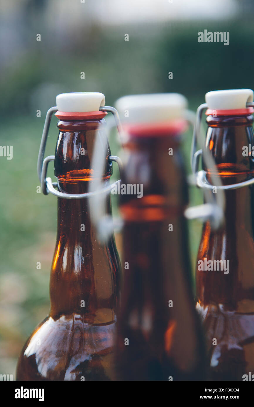 Flaschen und Verschlüsse Stockfoto