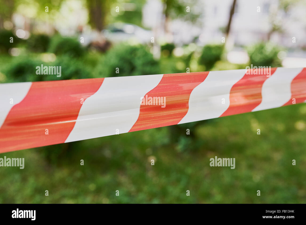 Zugriff verweigert Zeile, geben Sie nicht den Ex-Bereich mit Klebeband umwickelt Stockfoto
