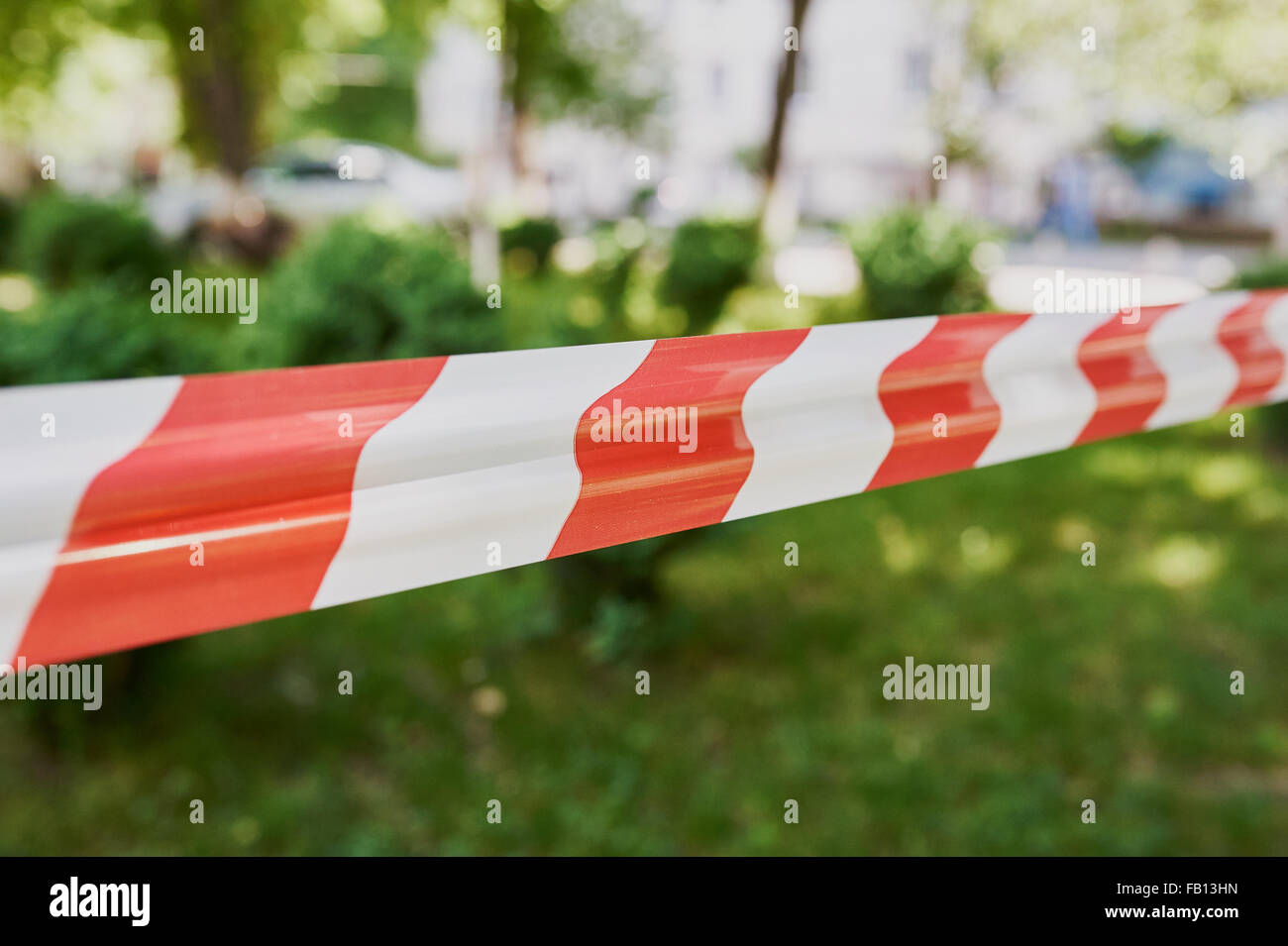 Zugriff verweigert Zeile, geben Sie nicht den Ex-Bereich mit Klebeband umwickelt Stockfoto