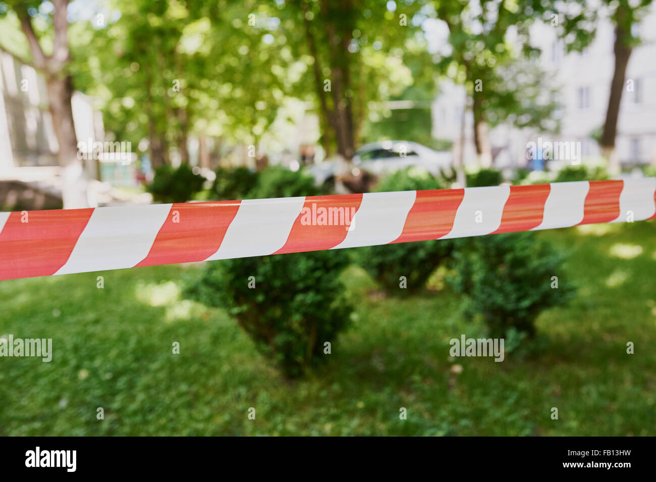 Zugriff verweigert Zeile, geben Sie nicht den Ex-Bereich mit Klebeband umwickelt Stockfoto