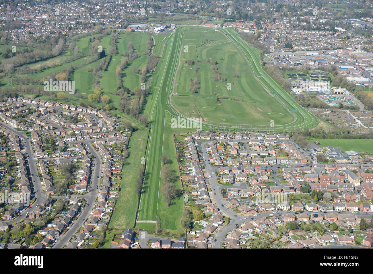 Eine Luftaufnahme des Leicester Racecourse Stockfoto