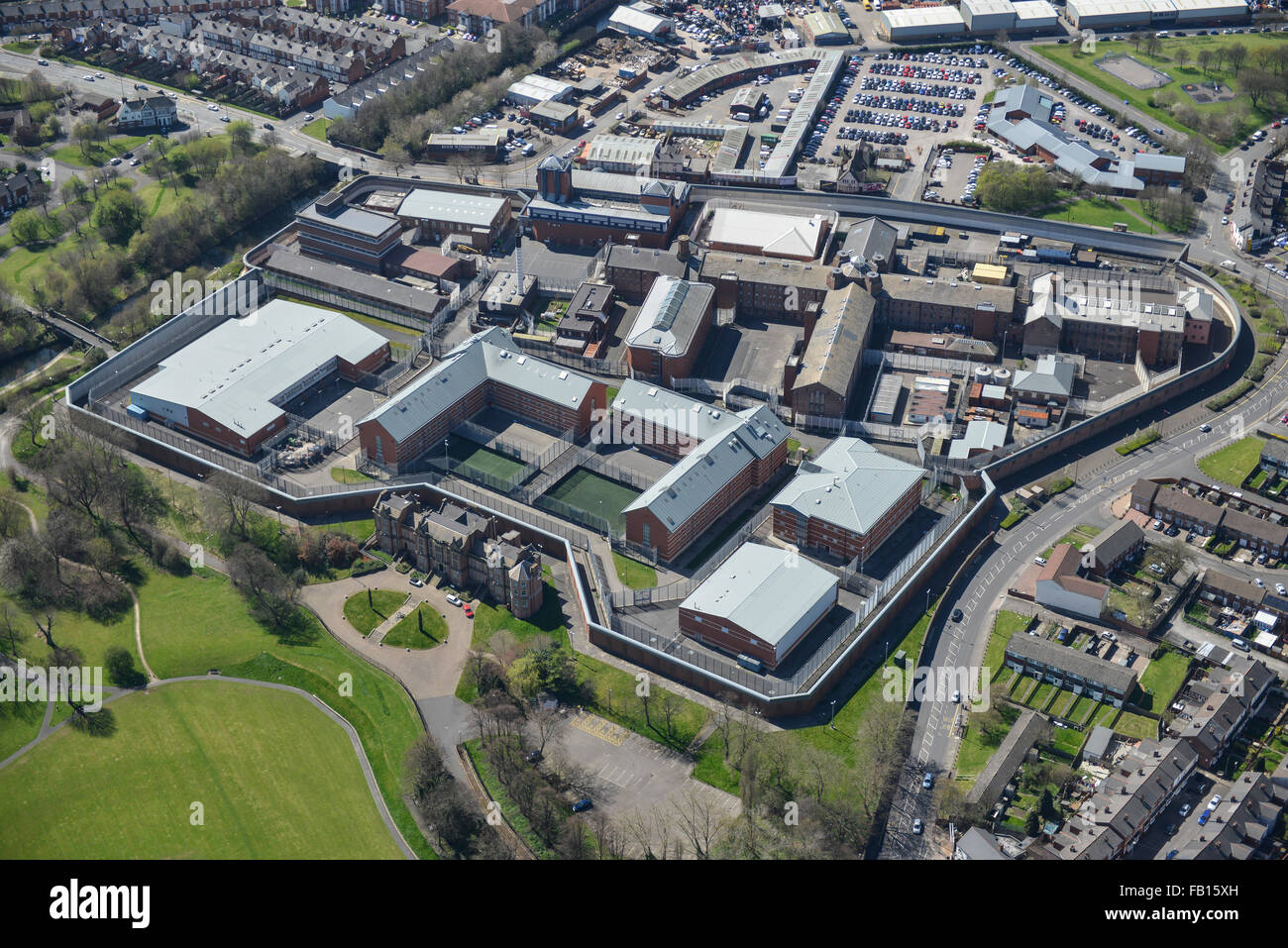 Eine Luftaufnahme von HMP Birmingham, auch bekannt als Winson Green Gefängnis Stockfoto