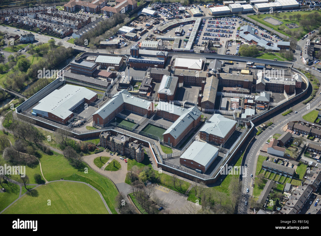 Eine Luftaufnahme von HMP Birmingham, auch bekannt als Winson Green Gefängnis Stockfoto