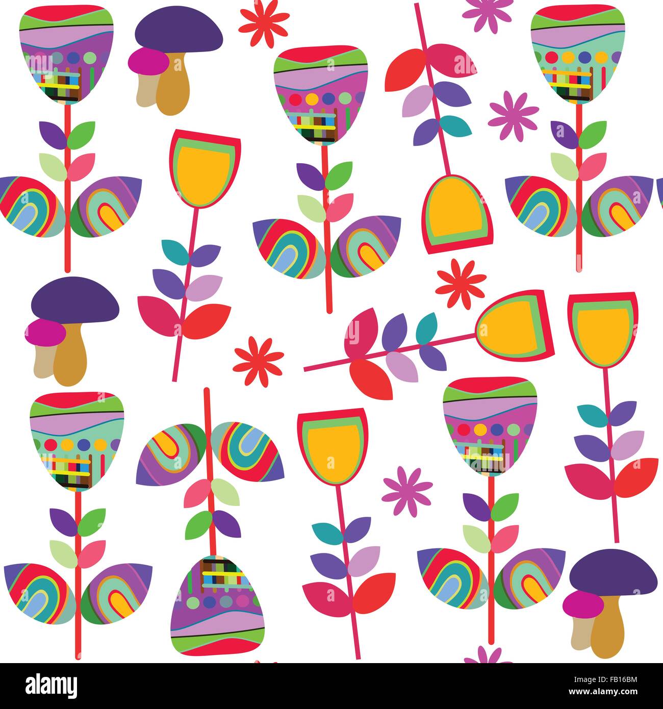 Floral nahtlose liebenswert lustig abstrakt Fantasie Muster und Musterdesigns im Swatch-Menü, Vektor-illustration Stock Vektor