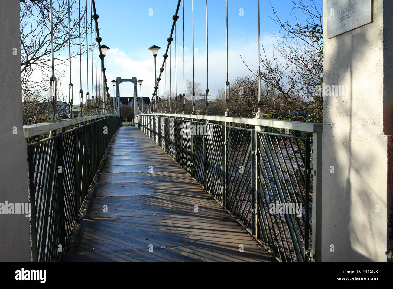 Karottenhosenträger Wehr Brücke, Exeter, Devon, England, UK Stockfoto