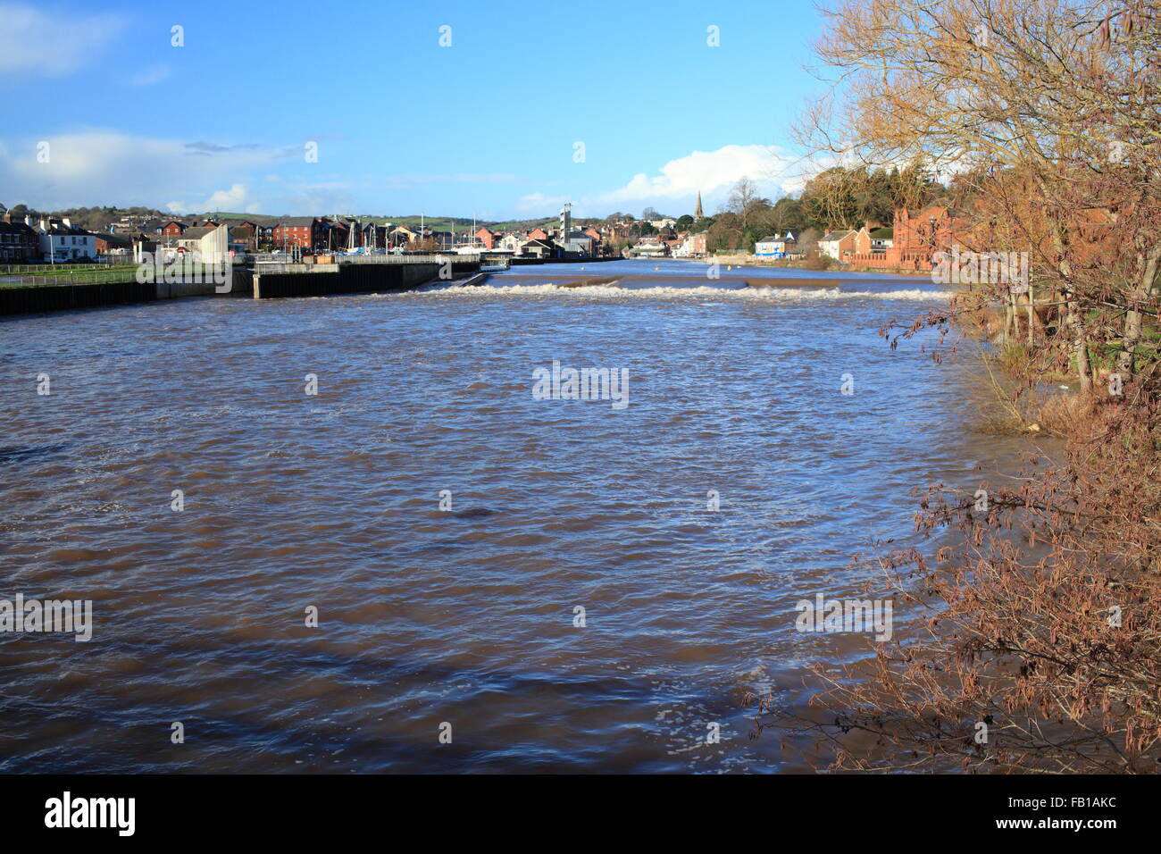 Exeter Quay, Karottenhosenträger Wehr, Exeter, Devon, England, UK Stockfoto