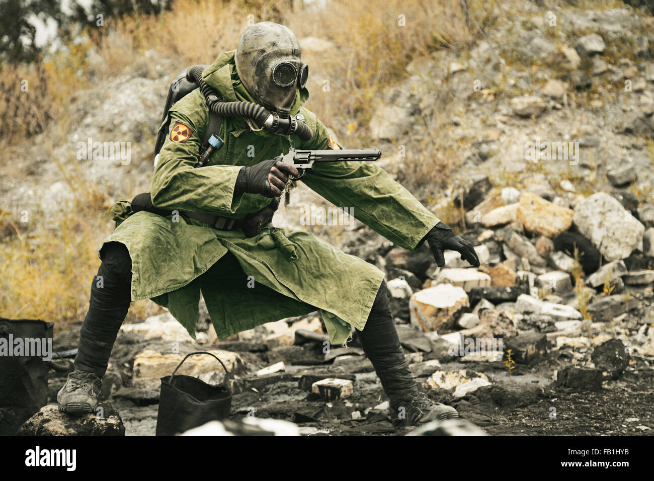 Überlebende der nuklearen Apokalypse Stockfoto