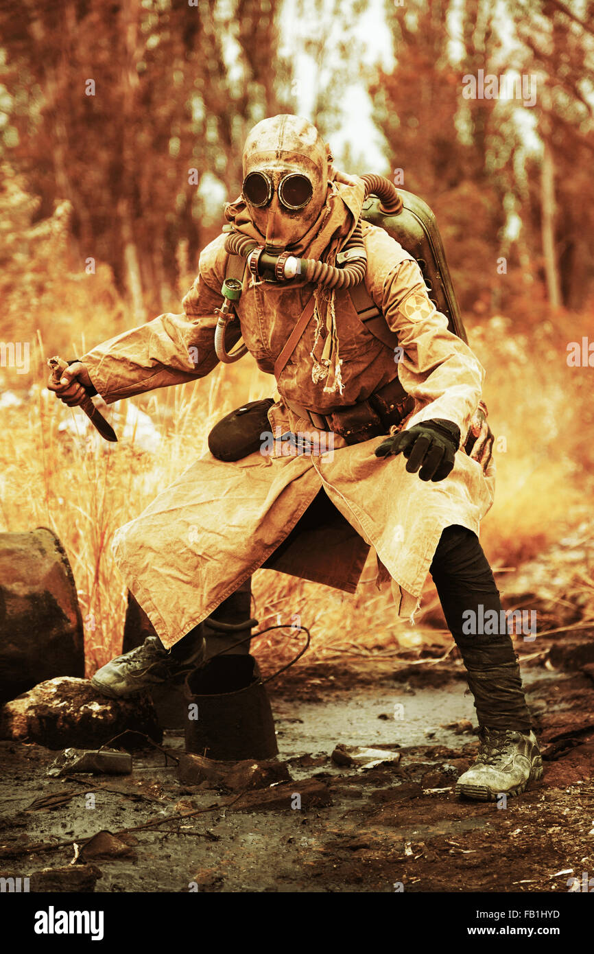 Überlebende der nuklearen Apokalypse Stockfoto