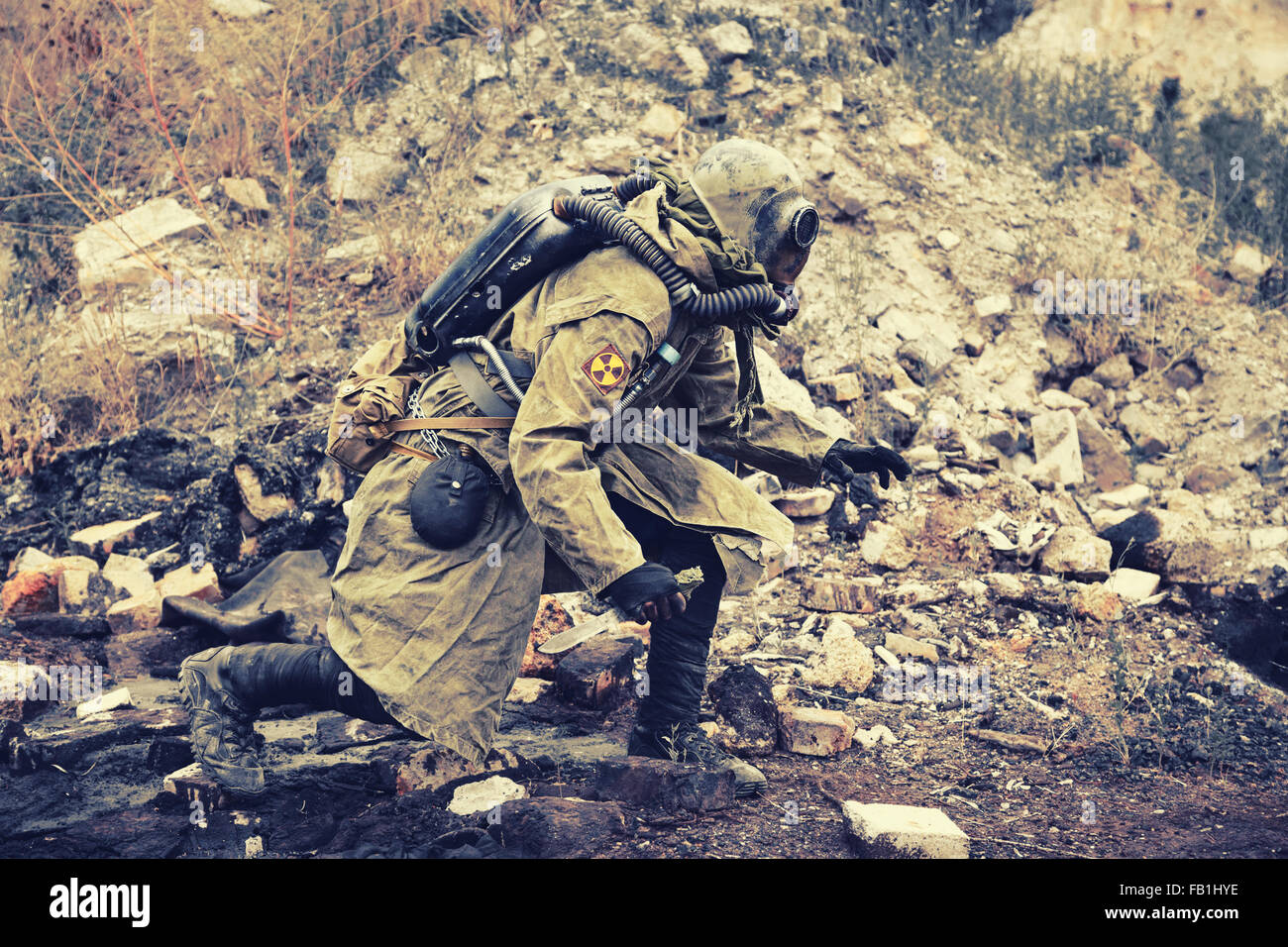 Überlebende der nuklearen Apokalypse Stockfoto