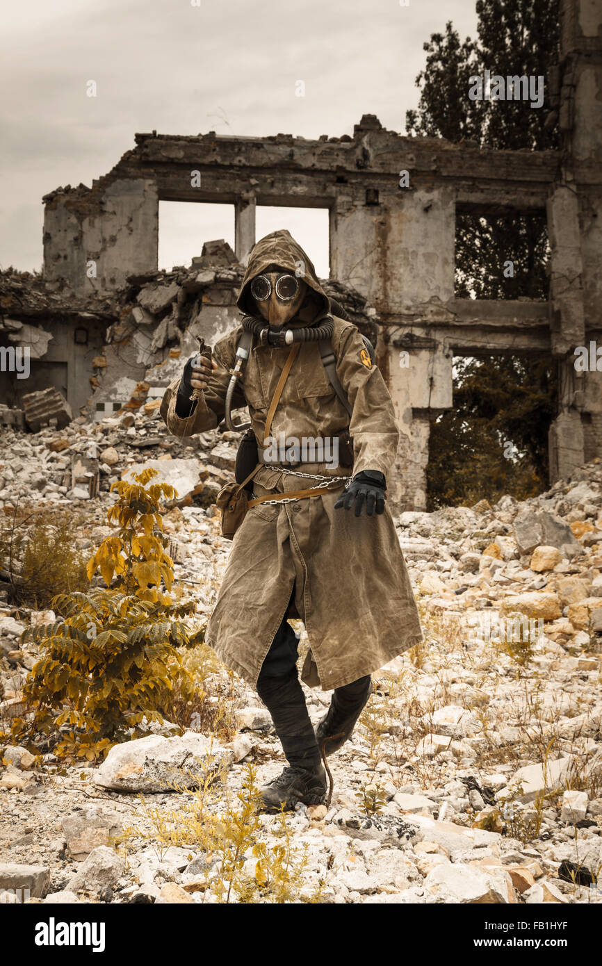 Überlebende der nuklearen Apokalypse Stockfoto