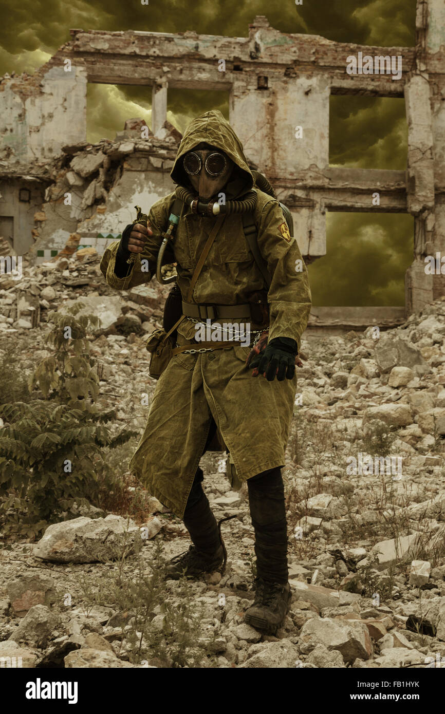 Überlebende der nuklearen Apokalypse Stockfoto