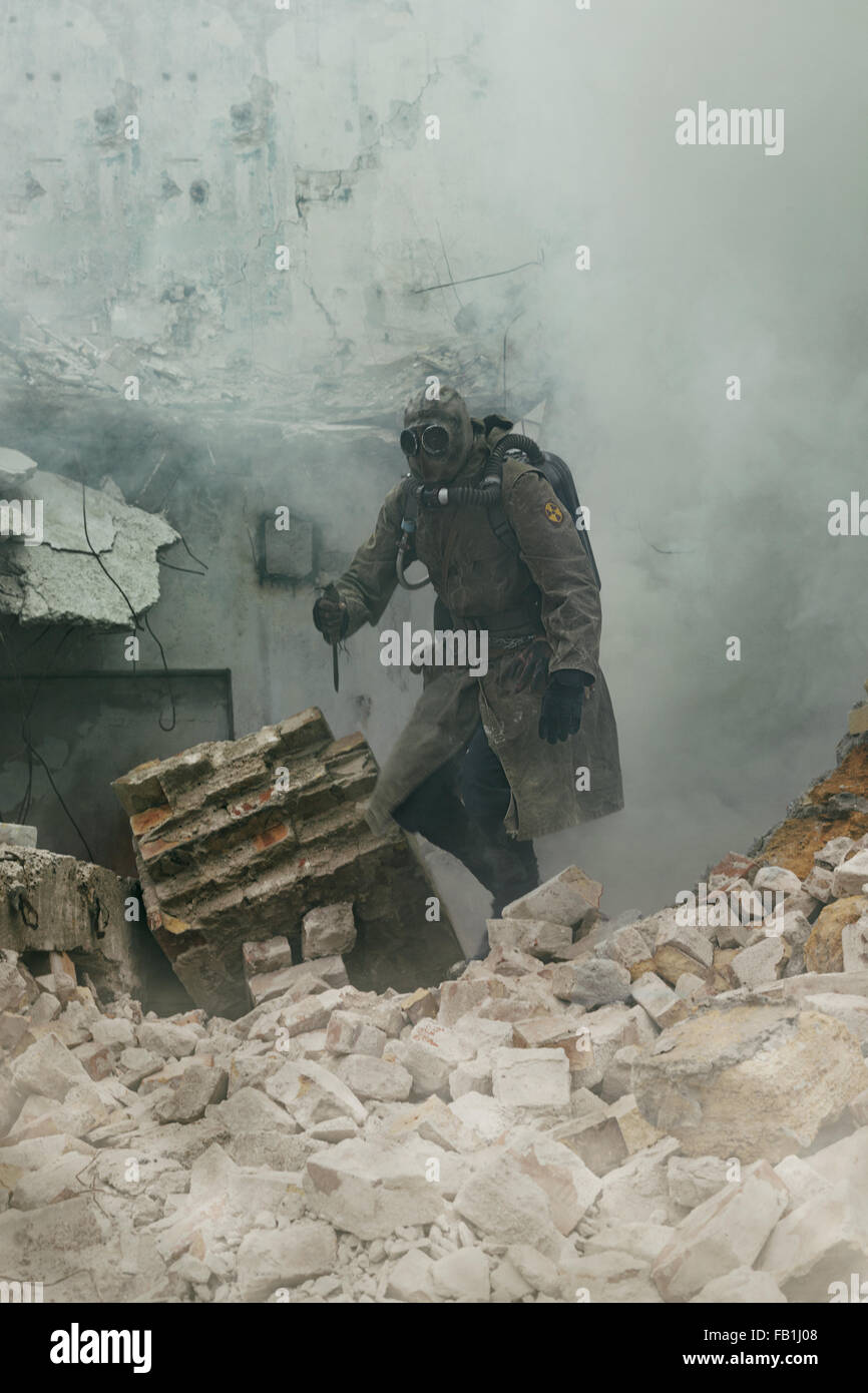 Überlebende der nuklearen Apokalypse Stockfoto