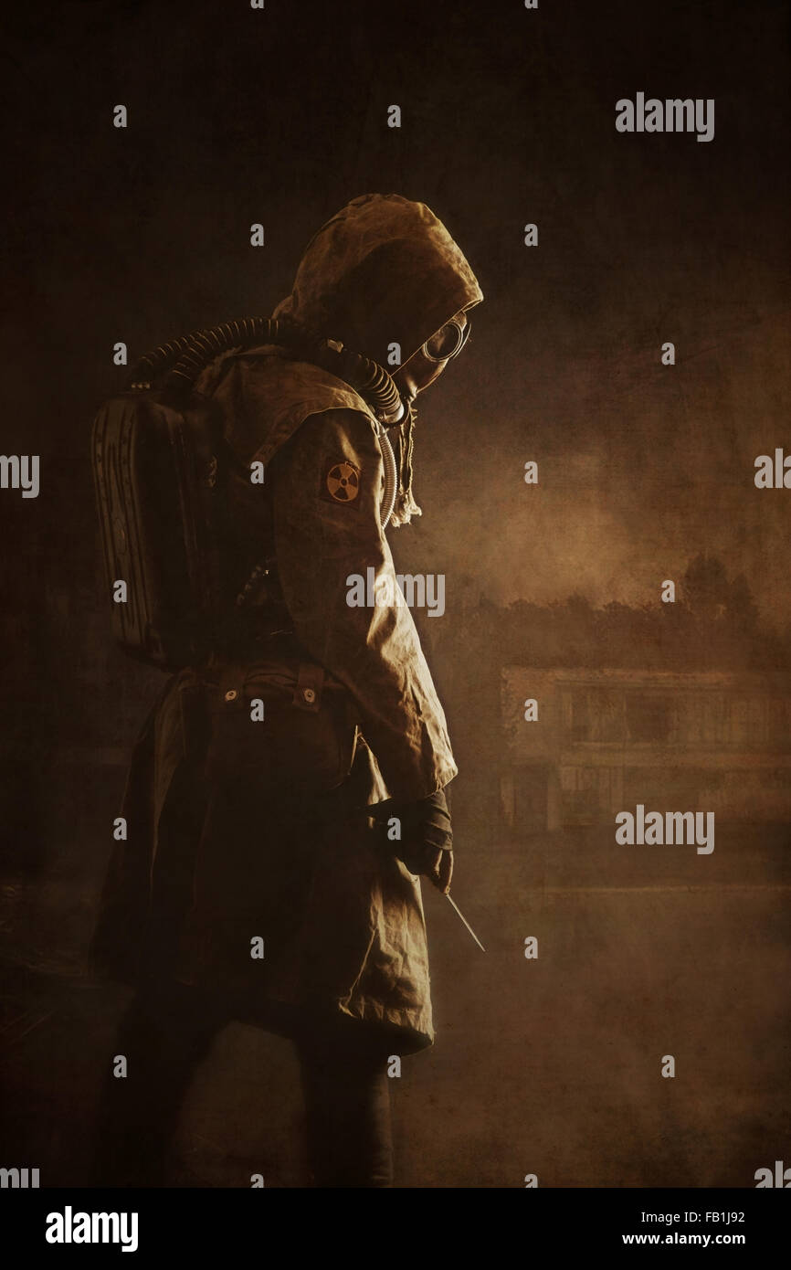 Überlebende der nuklearen Apokalypse Stockfoto