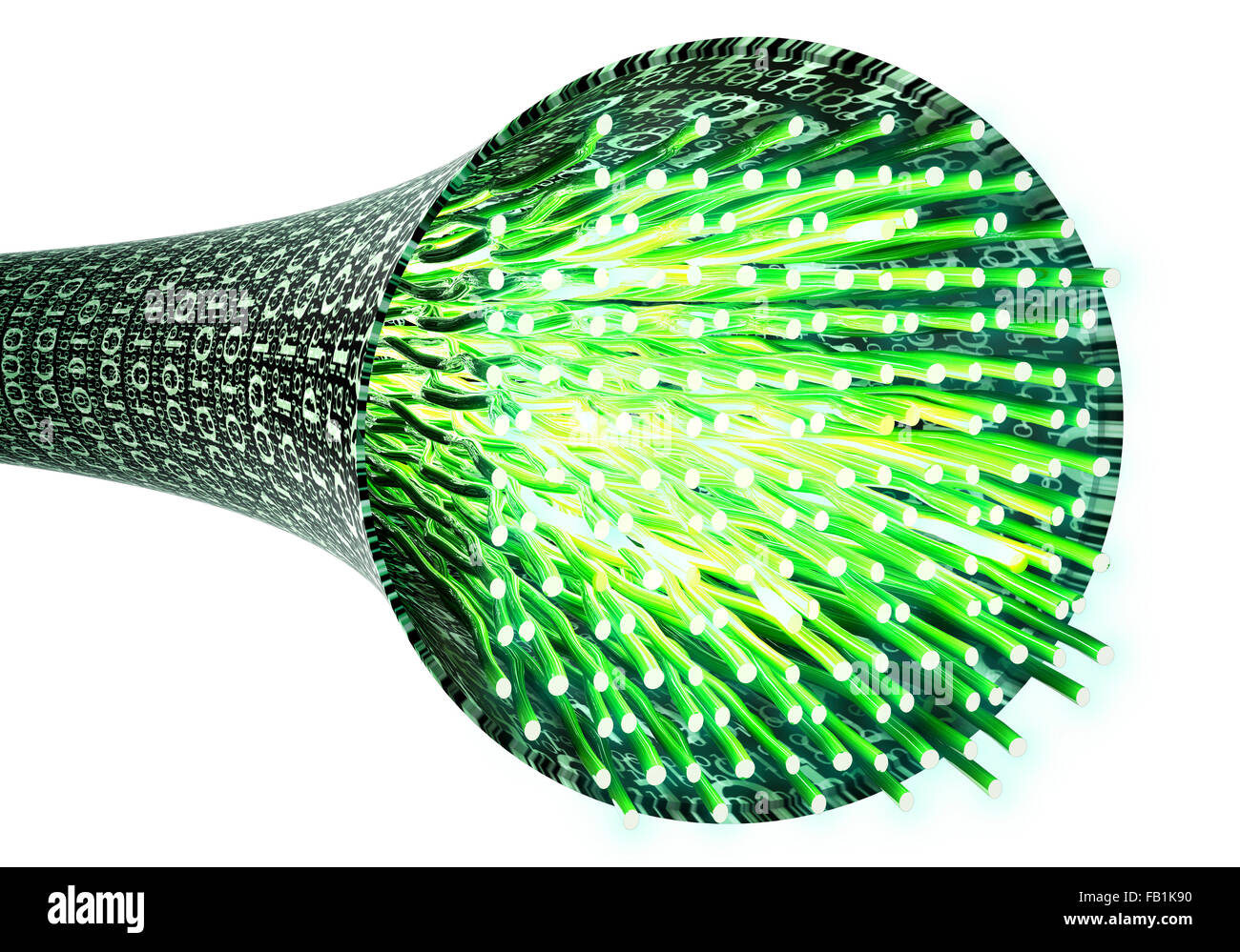 digitale optische Datenkabel in einem Daten-Wirbel Stockfoto digitale optische Datenkabel in einem Daten-Wirbel Stockfoto