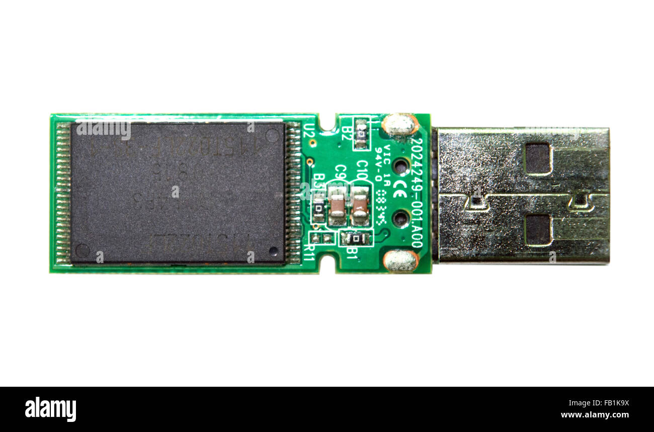 Interne Komponenten des USB-Speichers Stockfoto