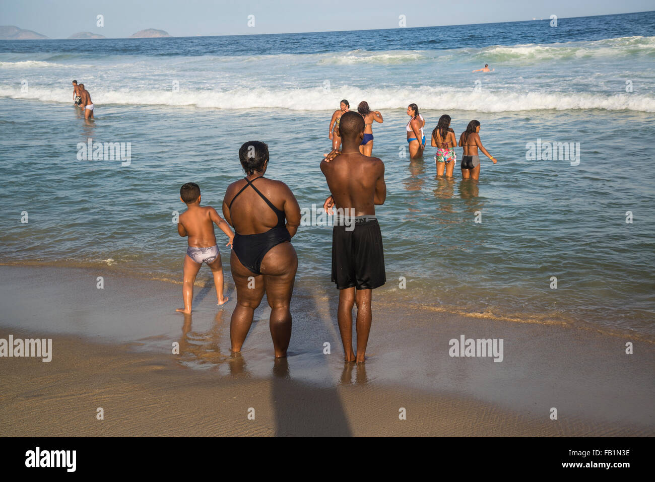 Strand-Szene, die Copacabana, Rio De Janeiro, Brasilien Stockfoto