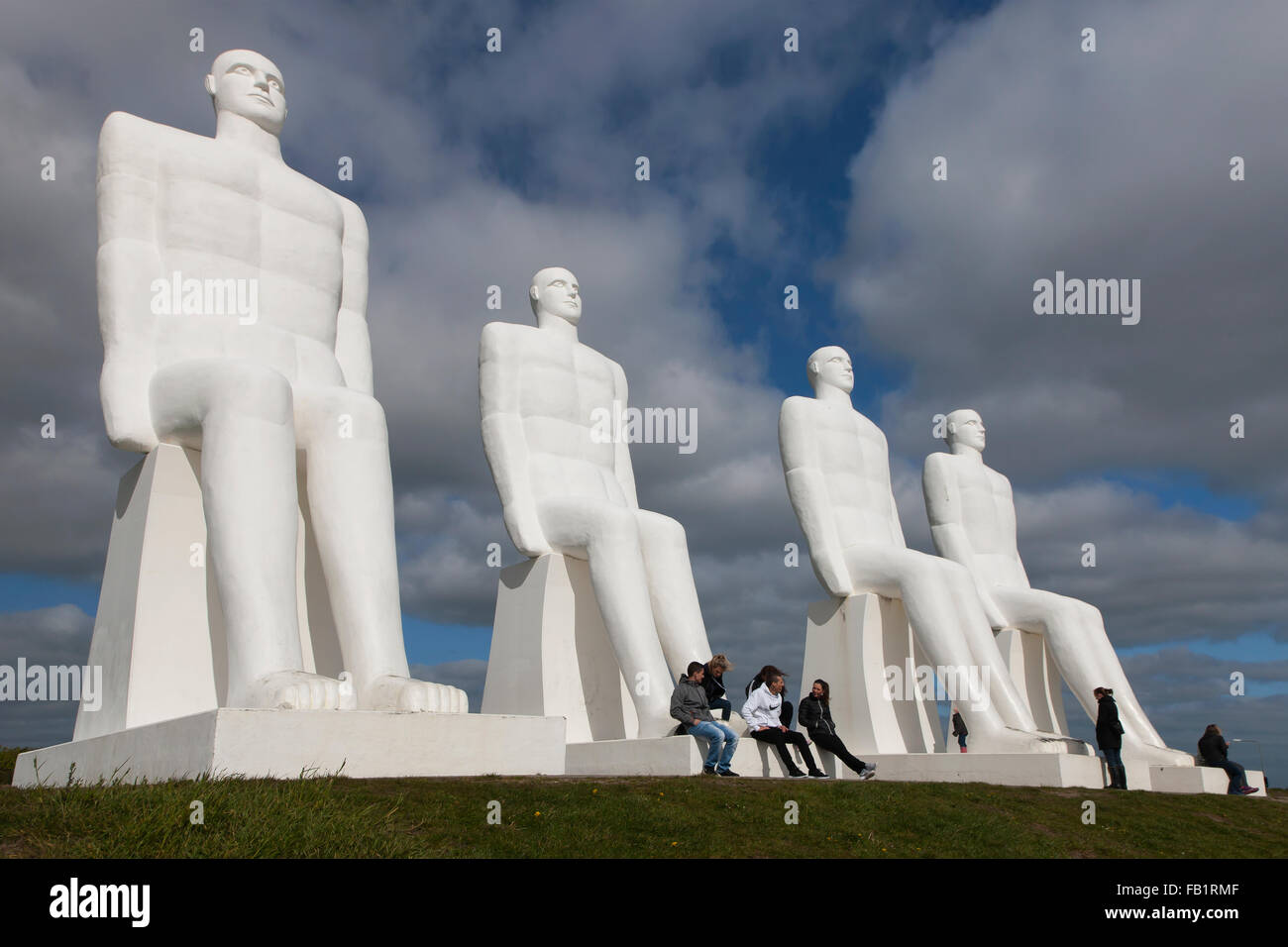 Riesige Skulptur Mensch und Meer von Svend Wiig Hansen, Hafen von Esbjerg, Esbjerg, Dänemark Stockfoto