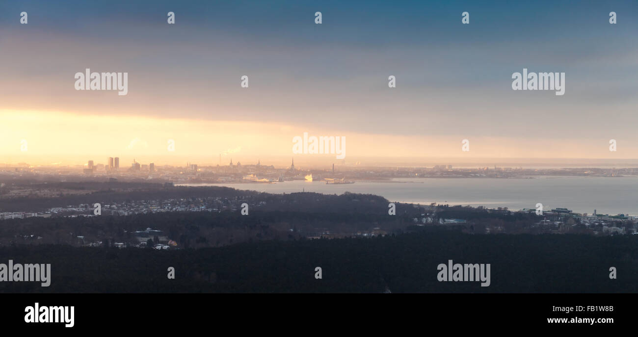 Panorama Skyline von Tallinn City, Ostsee, Estland Stockfoto
