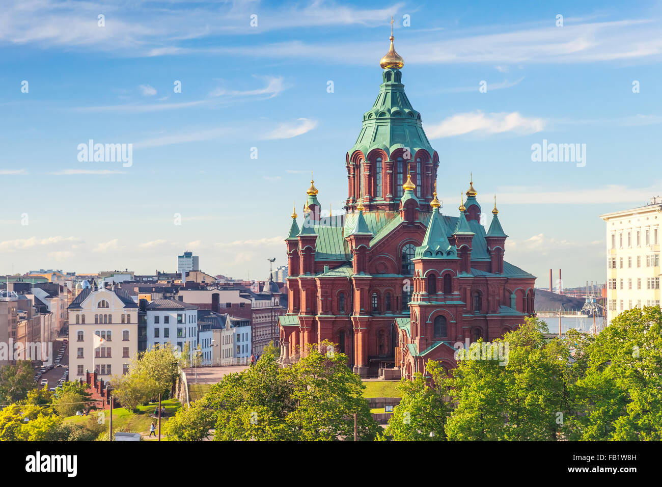 Uspenski-Kathedrale ist eine östlich-orthodoxen Kathedrale in Helsinki, Finnland, gewidmet der Entschlafung der Gottesgebärerin Stockfoto