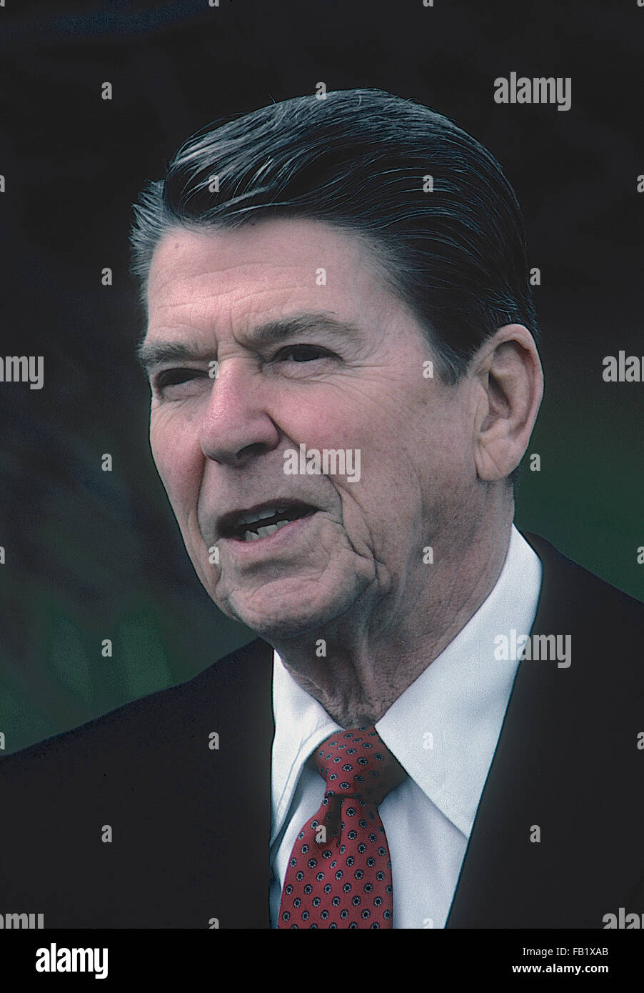 Washington, DC, USA, April 1983 Präsident Ronald Reagan Porträt. Bildnachweis: Mark Reinstein Stockfoto