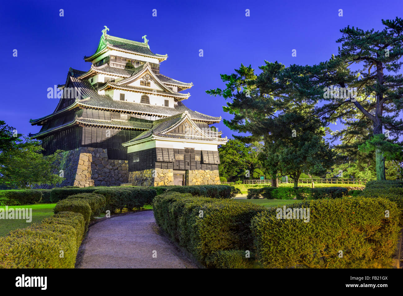 Matsue, Japan auf der Burg. Das Schloss verfügt über eines der wenigen ursprünglichen Burg hält im Land. Stockfoto