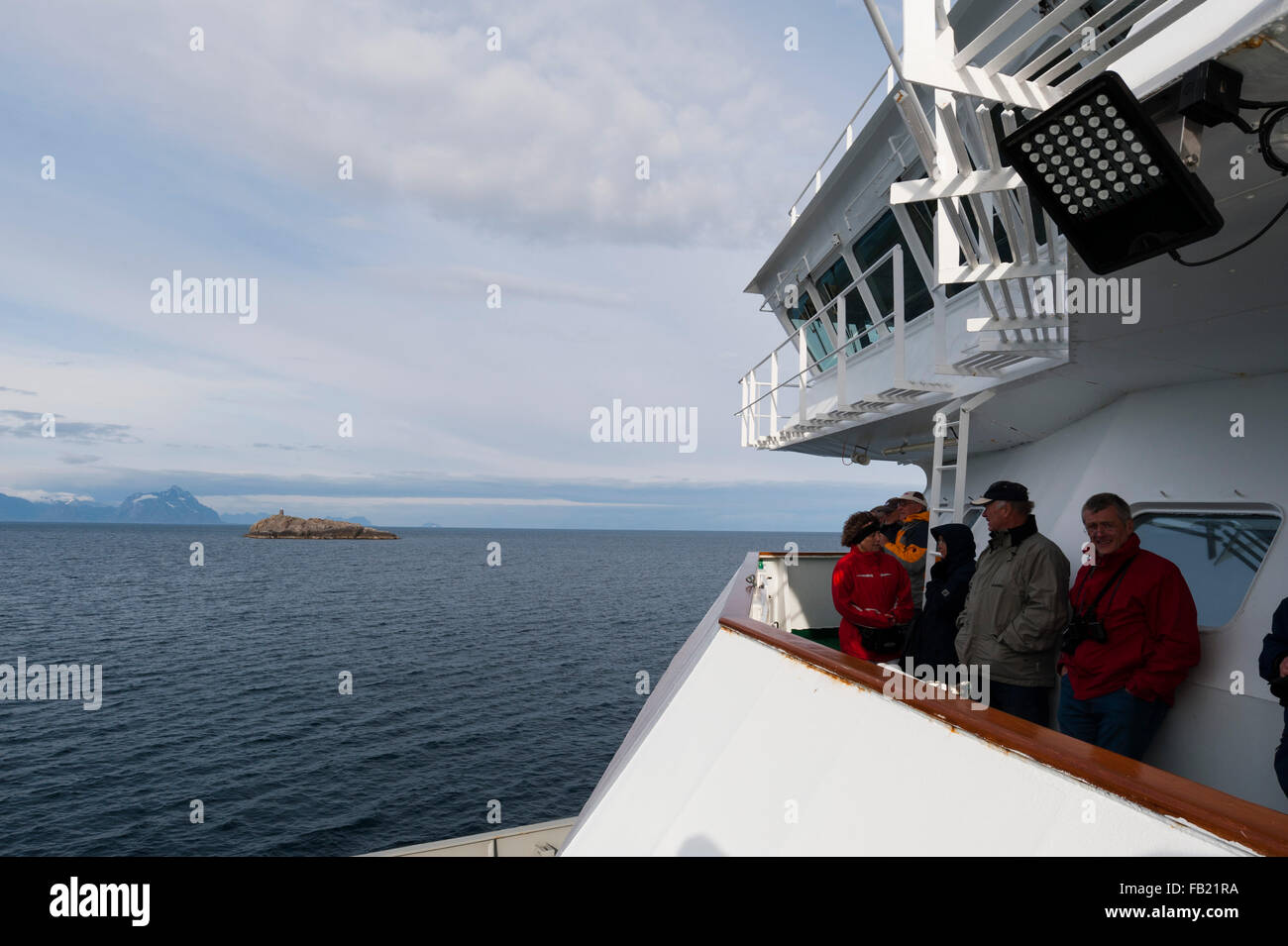 Hurtigruten, MS Nordlys Kreuzfahrtschiff, stamsund, Lofoten, Norwegen Stockfoto
