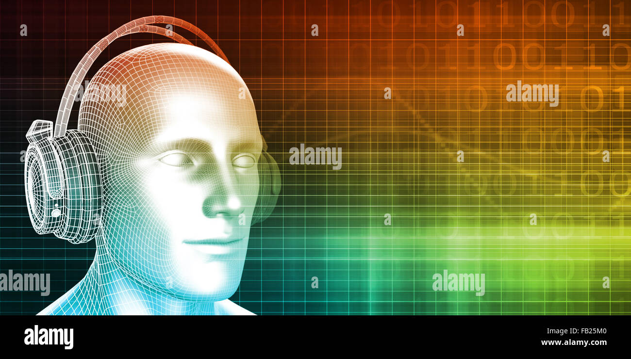 Anhören von Musik als Freizeitaktivität Hintergrund Stockfoto