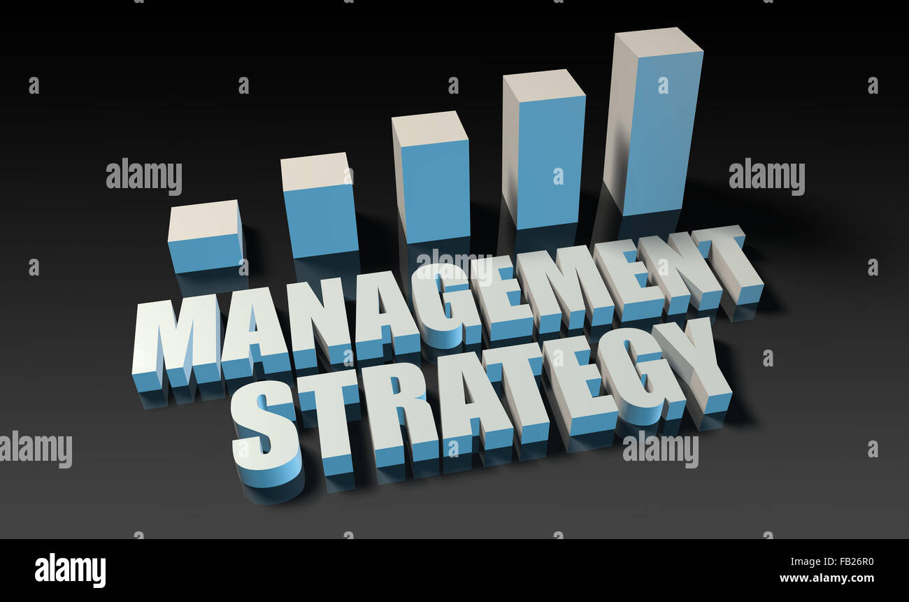 Management-Strategie-Graph-Diagramm in 3d auf blau und schwarz ...