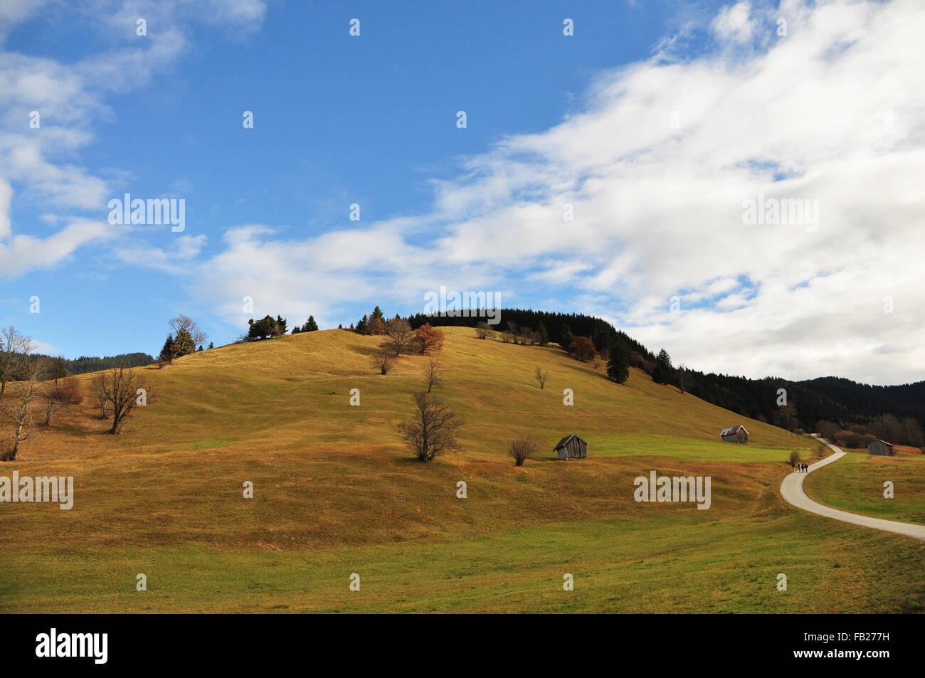 Landschaft in Oberammergau, Oberbayern, Deutschland Stockfoto