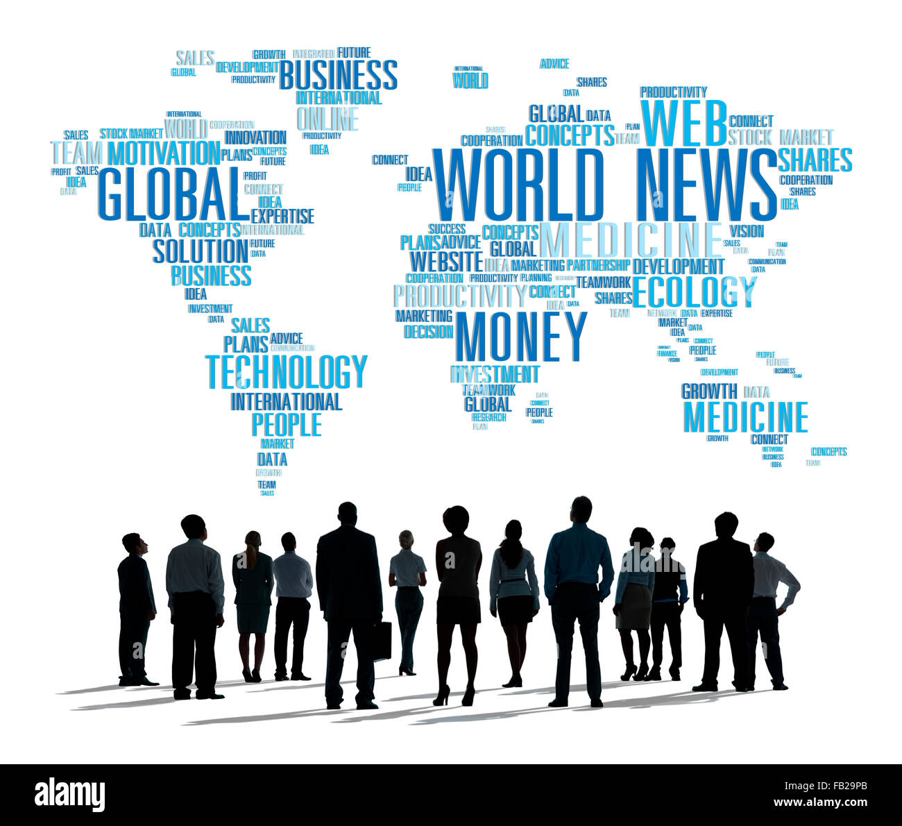 Welt News Globalisierung Werbung Medien Infomation Veranstaltungskonzept Stockfoto
