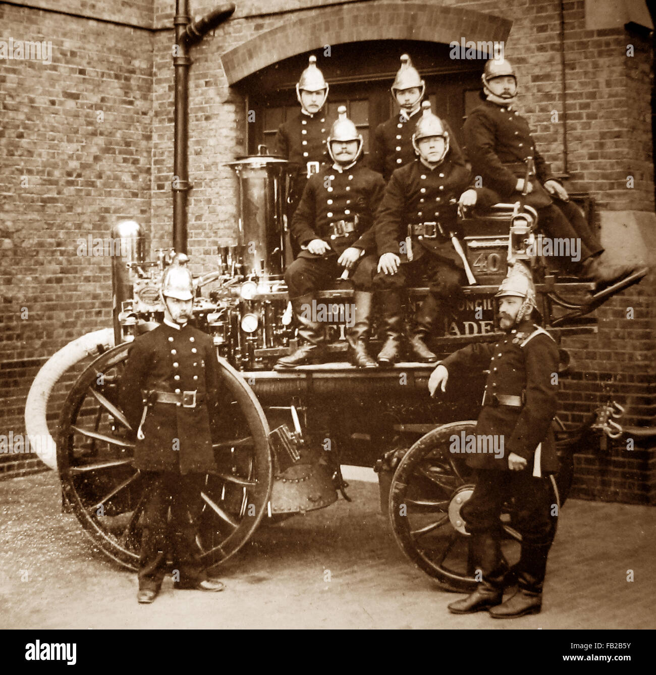 London County Council Feuerwehr - viktorianischen Zeit Stockfoto