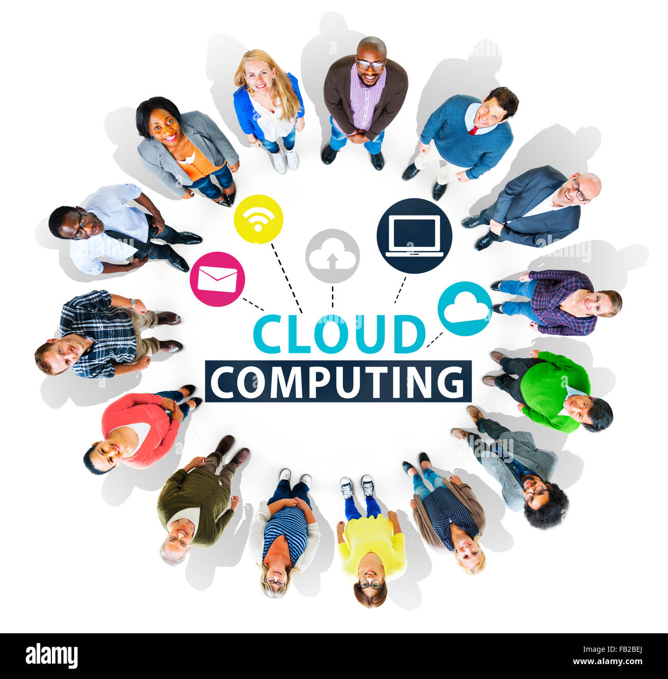 Cloud-Computing-Netzwerk-Online-Internet-Stauraum-Konzept Stockfoto