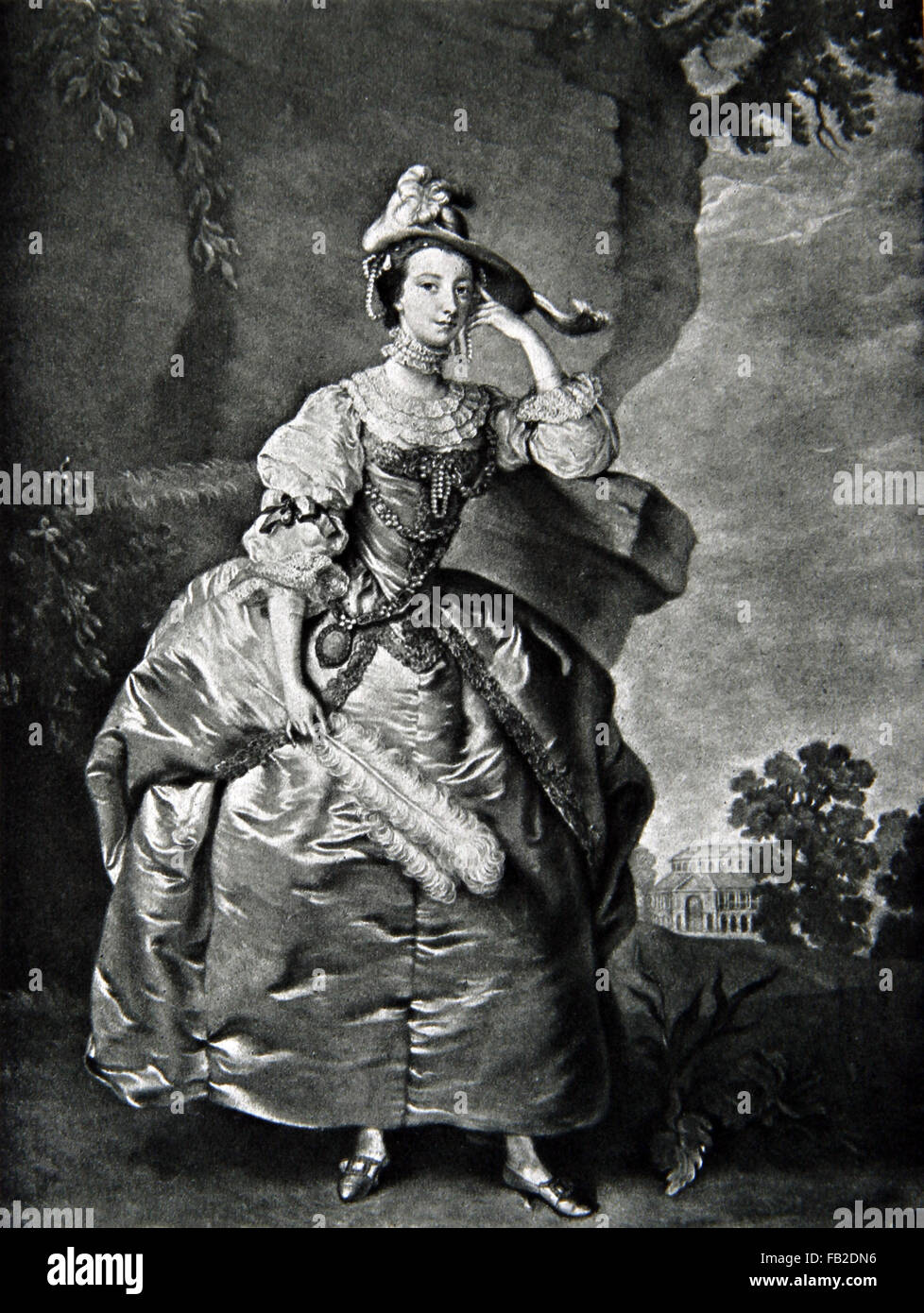 Mary Panton 3. Duchess of Ancaster 1757. Stich nach dem original Ölgemälde von Thomas Hudson Stockfoto