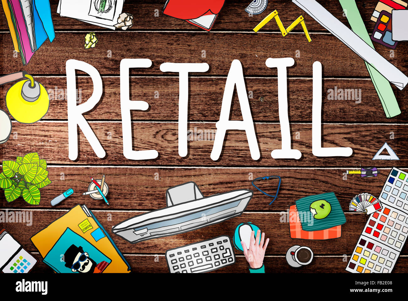 Einzelhandelskunden Marktpreis kaufen Konzept Stockfoto