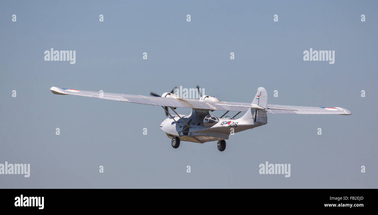 Niederlande, Lelystad, PBY-5A Catalina Flugboot oder Wasserflugzeug Stockfoto