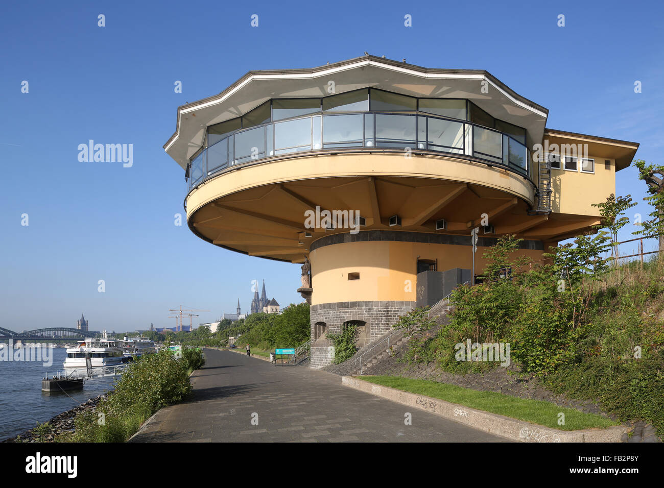 Köln, Bastei am Rheinufer Stockfoto