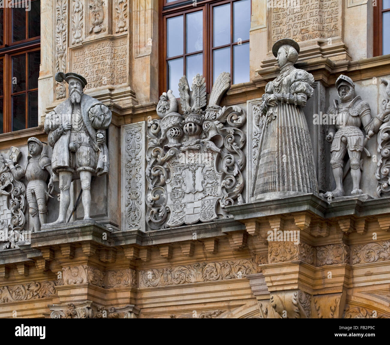 Brzeg Brieg, Schloß, Portalbau Stockfoto