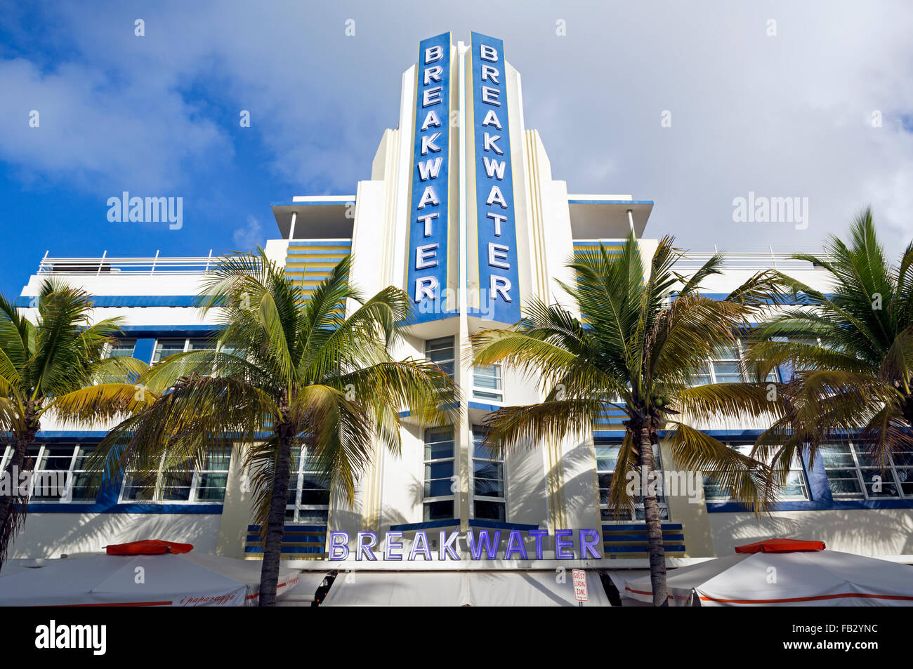 Art-Deco-Viertel, Ocean Drive, South Beach, Miami Beach, Miami, Florida, USA Stockfoto