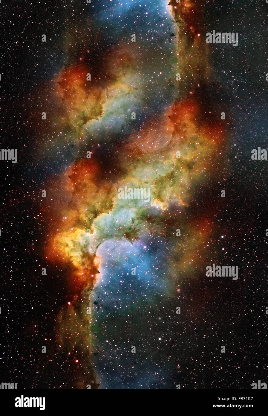 Nebel, kosmischen Raum und Sterne, blaue kosmische abstrakten Hintergrund. Elemente des Bildes von der NASA eingerichtet. Stockfoto