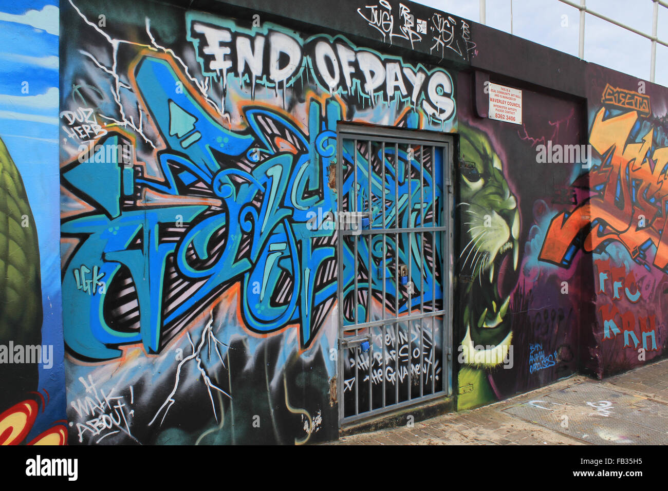 Graffiti, Bondi Beach, Australien Stockfoto