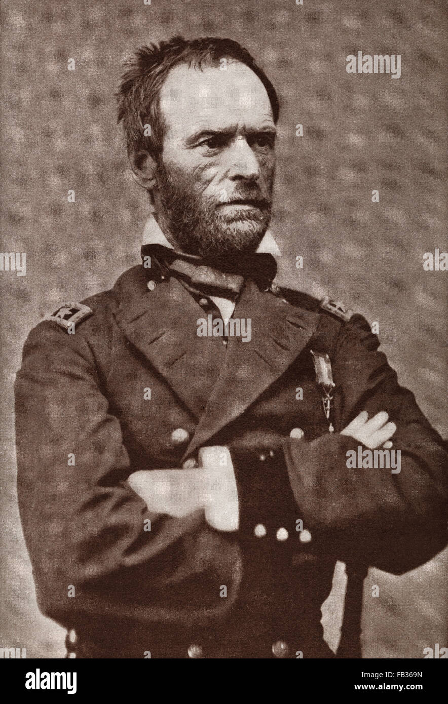 William Tecumseh Sherman, 1820 – 1891.  US-Soldat, Geschäftsmann, Pädagoge, Autor und General im Heer Union während des amerikanischen Bürgerkriegs. Stockfoto